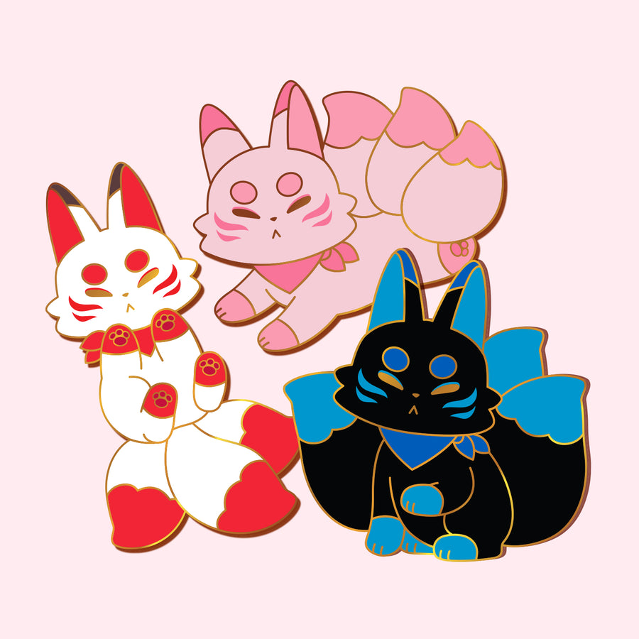 Kitsune's Festival Collection Enamel Pins