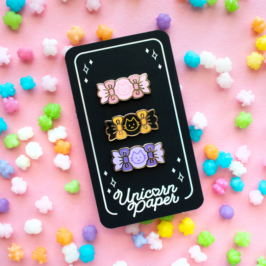 Cat Candy Enamel Mini Pin Set