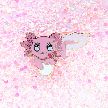 Pink Axolotl Enamel Pin