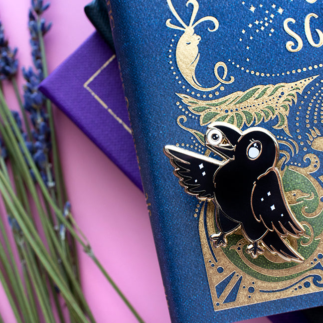 Crow Familiar Enamel Pin