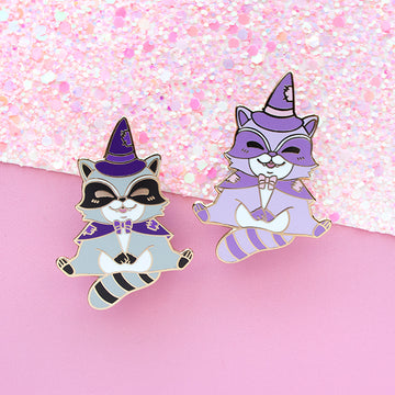 Baby Raccoon Familiar Enamel Pins