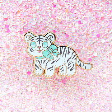 White Tiger Cub Enamel Pin