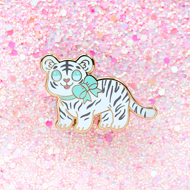 White Tiger Cub Enamel Pin