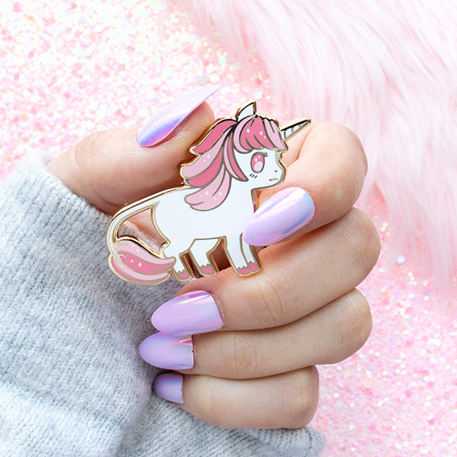 Baby Pink and Blue Unicorn Enamel Pins