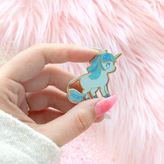Baby Pink and Blue Unicorn Enamel Pins
