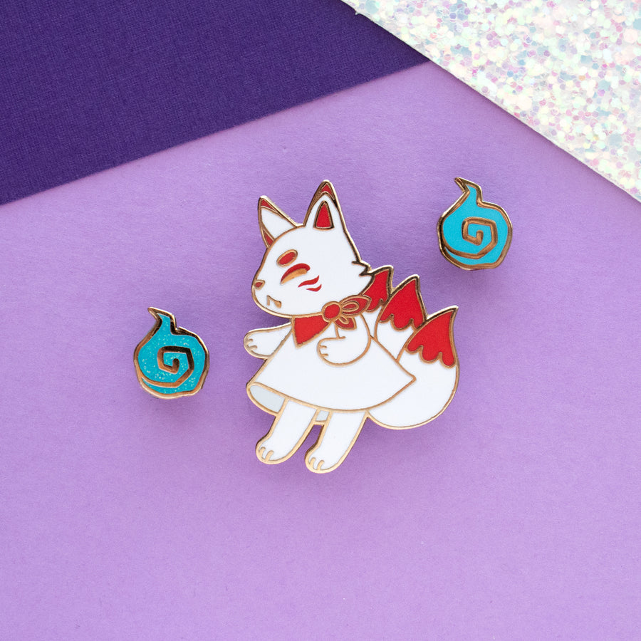 Kitsune Enamel Pin