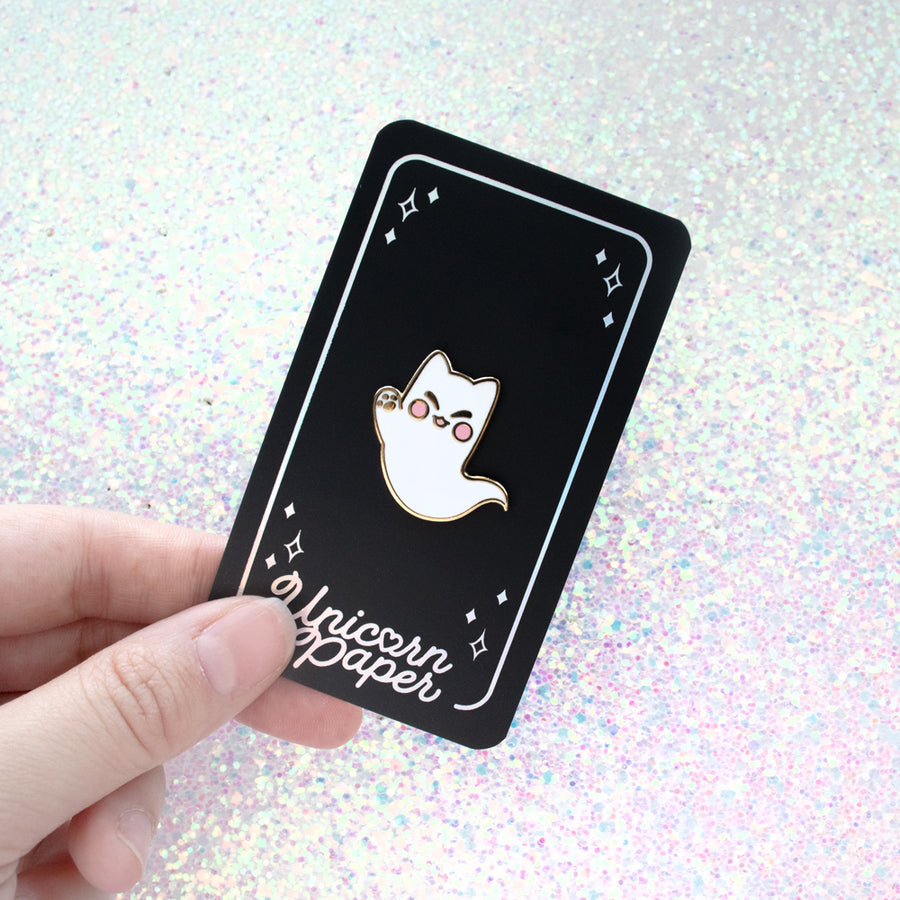 Ghost Kitty Enamel Pin