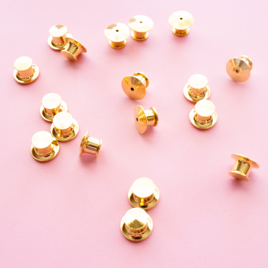 Gold Locking Pin Backings
