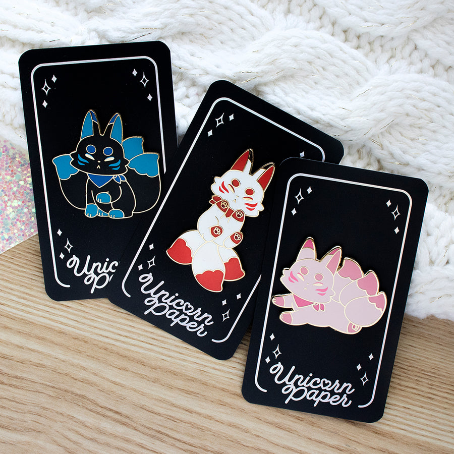 Kitsune's Festival Collection Enamel Pins