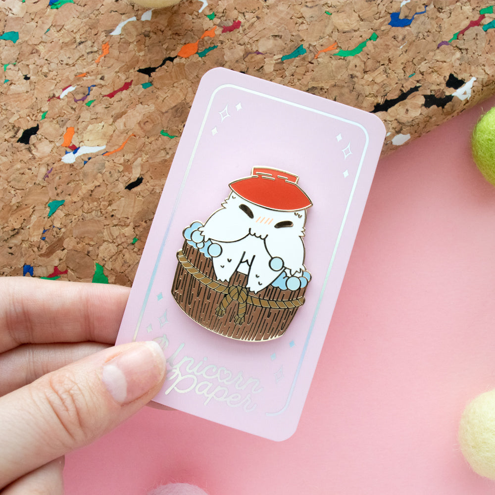 'Radish Bath' Enamel Pin – Unicorn Paper