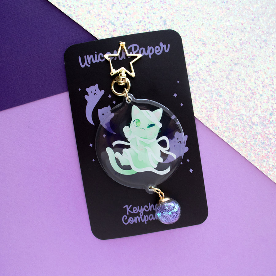 Ghosty Paws Deluxe Acrylic Keychain