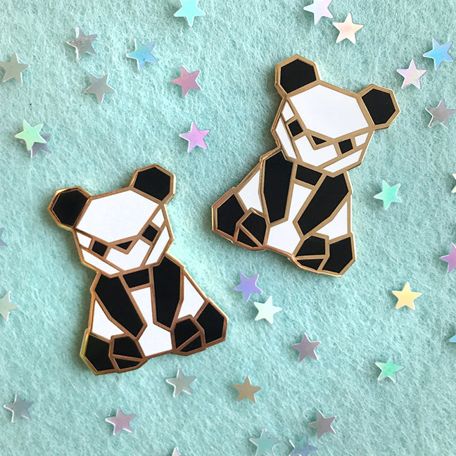 Origami Panda Enamel Pin