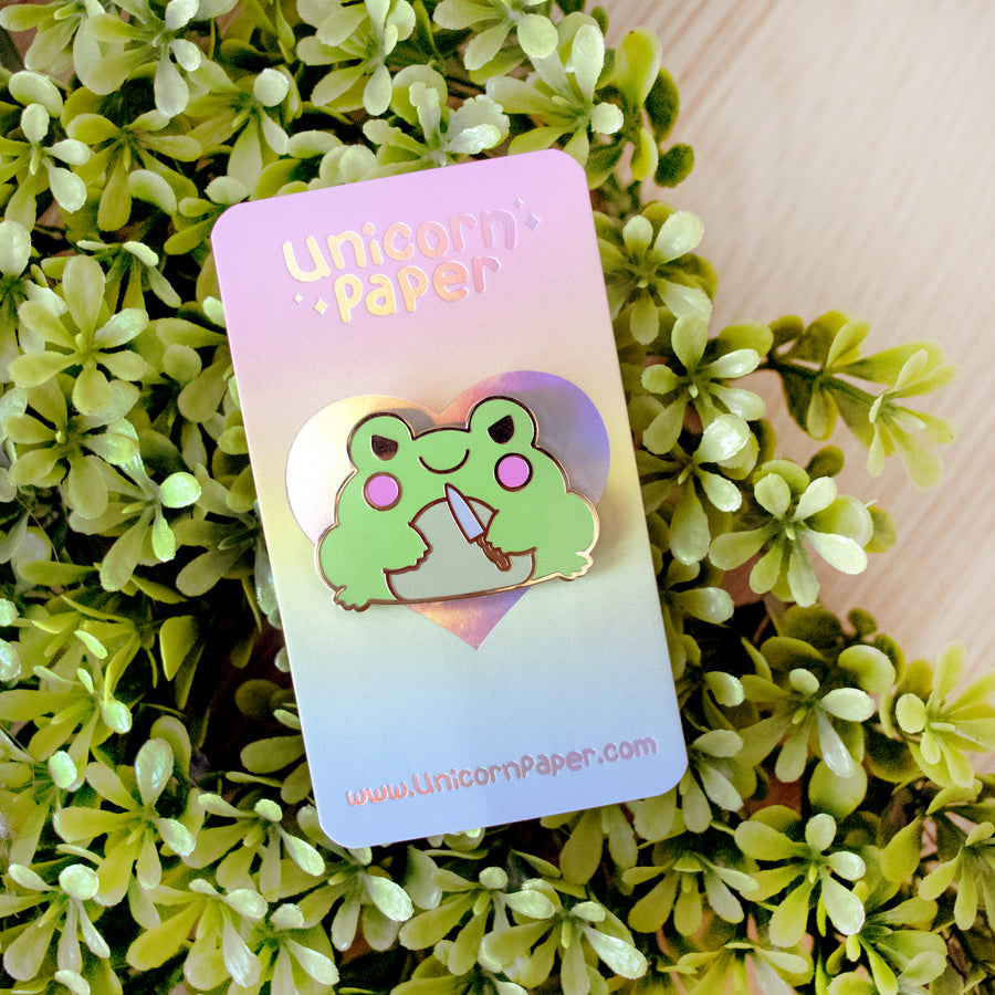 Stabby Frog Enamel Pin