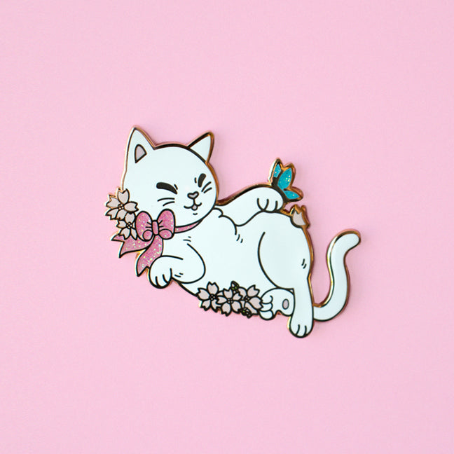 Limited Edition Spring Cat Enamel Pin