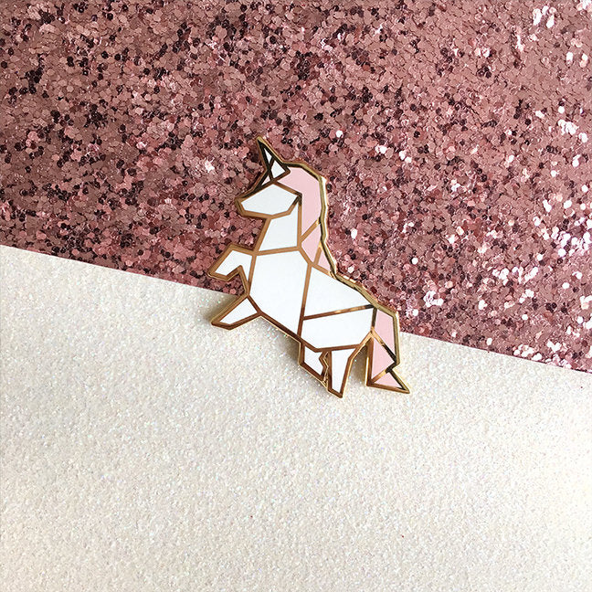 Origami Unicorn Enamel Pin